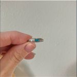 Crushed Turquoise Heart ‘89 Silver Ring Vintage “Jolene” Minimal Western Blue Jewelry Photo 12