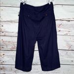 Modcloth  NWT Size 20 Navy Blue Linen Blend Gone Sailing Wide Leg Crop Pants Photo 2