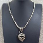 Brighton Retired  Silverplated Bibi Heart Necklace Chunky Chain 60g. Photo 8