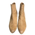 Sam Edelman Wedge Boots Womens Size 8.5 Tan Leather Chelsea Pointed Toe Booties Photo 2