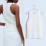 Madewell NEW Crochet-Knit Crewneck Sweater Tank Cream Academia Preppy XS Photo 2
