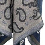 Urban Coco Western Paisley Knit Poncho Shrug Sweater Country House Chic Photo 4