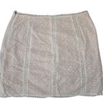 Eyelet Floral Mini Skirt White sz Medium Lined 100% Cotton Vacation Summer Photo 1