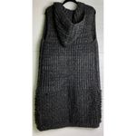 Cocogio Italy Hooded Chunky Knit Sweater Vest Gray Textured Wool Blend Size S Photo 4