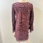 Parker  Silk Purple Leopard Printed Bell Sleeve Kimberly Flounce Dress Small Photo 4
