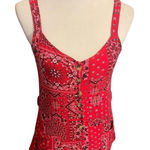 No Boundaries  Red Bandana Sleeveless Button Down Festival Western Top Size X-Sma Photo 0