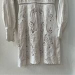 Michael Kors WHITE Floral Embroidered Hemp Eyelet Lace Scallop Mini Dress 0 Photo 8