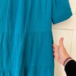  Size 1 Vibrant Blue Midi Dress Tiered Gauzy Flounce Dress Chicos Medium Photo 8