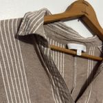 Adyson Parker  cream white striped button up cropped shirt Photo 5