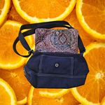 Fossil Black Micro Bag Shoulder Bag Purse With Paisley Design Inside Photo 1