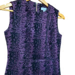 Calvin Klein Flocked Scuba Python Print Sheath Dress Aubergine/Black Size 6 Photo 6