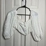 Mara Hoffman Mara Hofflam White Balloon Sleeve Cropped Top Womens Size 0 Blouse Photo 0