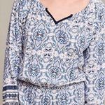 Anthropologie Elevenses XS Basia Romper Short Blue Paisley Rayon Jumpsuit White Photo 0