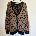 ZARA  Knit Oversized Leopard Animal Print Cardigan - Medium Photo 4