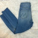 MOTHER High Waisted Looker Thrilling Shots Ankle Fray Jeans Blue Size 27 Photo 1