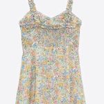 ZARA Mini Floral Ruffle Strap Sweetheart Neckline Colorful Dress SZ L Photo 10