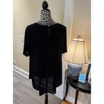 Vince Camuto Women's Black Dressy Tunic Sz M Sheer Top Blouse Career Office Photo 1
