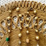 J.Crew  Set of 2 Gold Tone Pearl Accent Peach Green Stone Strand Necklaces Lot Photo 3