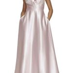 Eliza J NWT  Satin A Line Ball Gown Dress  Color Blush Pink Photo 2