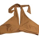 Aerie  Swim Halter Bikini Top Keyhole Removable Cups Brown M Photo 0