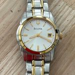 Bulova Ladies Watch Two-Tone Bracelet Round Stainless Steel Dial Date Window Photo 4