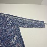 Sundry SZ 3 Large 12 Wild Floral Henley Purple Blouse Boho Top Women Long Sleeve Photo 8