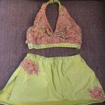 Green lyrical/contemporary dance skirt bra set costume Photo 0