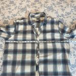 Weatherproof  Vintage Costco Blue Brown Cream Plaid Flannel Shirt Size Large Photo 4