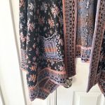 Nanette Lepore Bianca Jacquard Black Copper Purple Patterned Wool Cardigan Large Photo 9