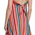 Alice + Olivia NWD Kalia Stripe Tie Back Mini Dress Rainbow Size Medium Photo 1