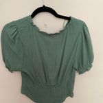 Paper Crane Cropped Green Shirt Photo 4