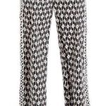 Max Studio Wide Leg Pants Black Cream Pop Surf Geo Print Women’s Size Medium Photo 0