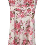 Vintage Y2K Positive Attitude Women’s 12 Petite Cream & Pink Floral Tank Dress Multiple Photo 0