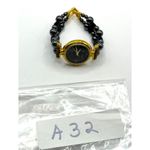 Vintage Kara Jordan Quartz Watch With Black Beaded Bracelet & Gold Accents A32 Photo 5