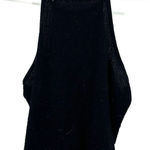 John Galt  one size‎ black ribbed tank top slightly cropped fitted sleeveless Photo 0