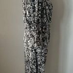 Garnet Hill  Women’s 3/4 sleeve Floral dress size large black white Photo 4