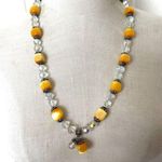crystal and yellow cats eye vintage necklace Photo 0