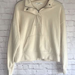 Hippie Rose ‎ Cream 1/4 Zip Pullover Sweatshirt Woman’s Size Medium Photo 0