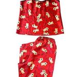 Fashion Bug Vtg Womens Red Teddy Bear Satiny Camisole Pajama Set 90s Y2K Size S Photo 0