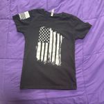 Boy’s Bella Canvas Distressed Shirt with American Flag Black Photo 0