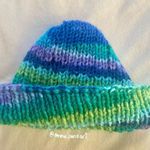 blue green purple ribbed knit fisherman style beanie hat Photo 5