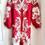 Farm Rio NWT  Floral Chains Stripe Long Sleeve Linen Midi Dress Photo 0