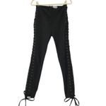 Lovers + Friends Side Lace Up Pants Women M Black Goth Rock Runway Party Chick NWT Photo 4