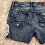 American Eagle Boy Crop Denim Shorts Crochet Photo 5