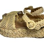 Paloma Barcelo Women’s 42 10.5 Oda Natural Braided Rafia Platform Shoes Sandals Tan Photo 5
