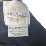 Cottagecore Ramie Knit Vest Floral Embroidered Button Front Bentley Womens M Black Size M Photo 4