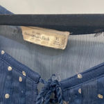 Abercrombie & Fitch  Women's Navy Blue Gold Floral Print Babydoll Blouse Top XS Photo 1