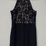 Lily White  large black lace shorts romper zip back sleeveless lace detail lined Photo 1