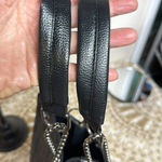 Handbag/Purse Black w/embossed Skulls/ Chain Straps Photo 5