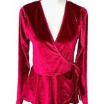 Kori America  Small Magenta Long Sleeve Top Velvet Photo 0